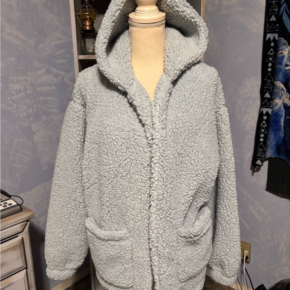Aeropostale Light Blue Teddy Jacket small - Picture 2 of 10